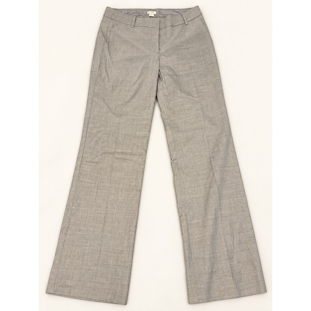 J Crew Wool Blend Dress Pants Womens 6 Gray Lined Flat Front Trousers G7051